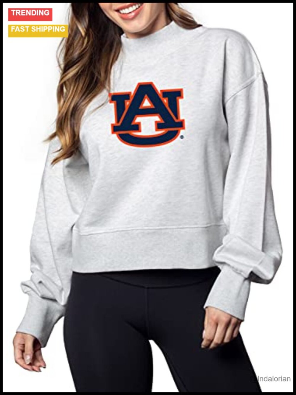NCAA Auburn Tigers Oversized Heavyweight Mock Neck Sweatshirt